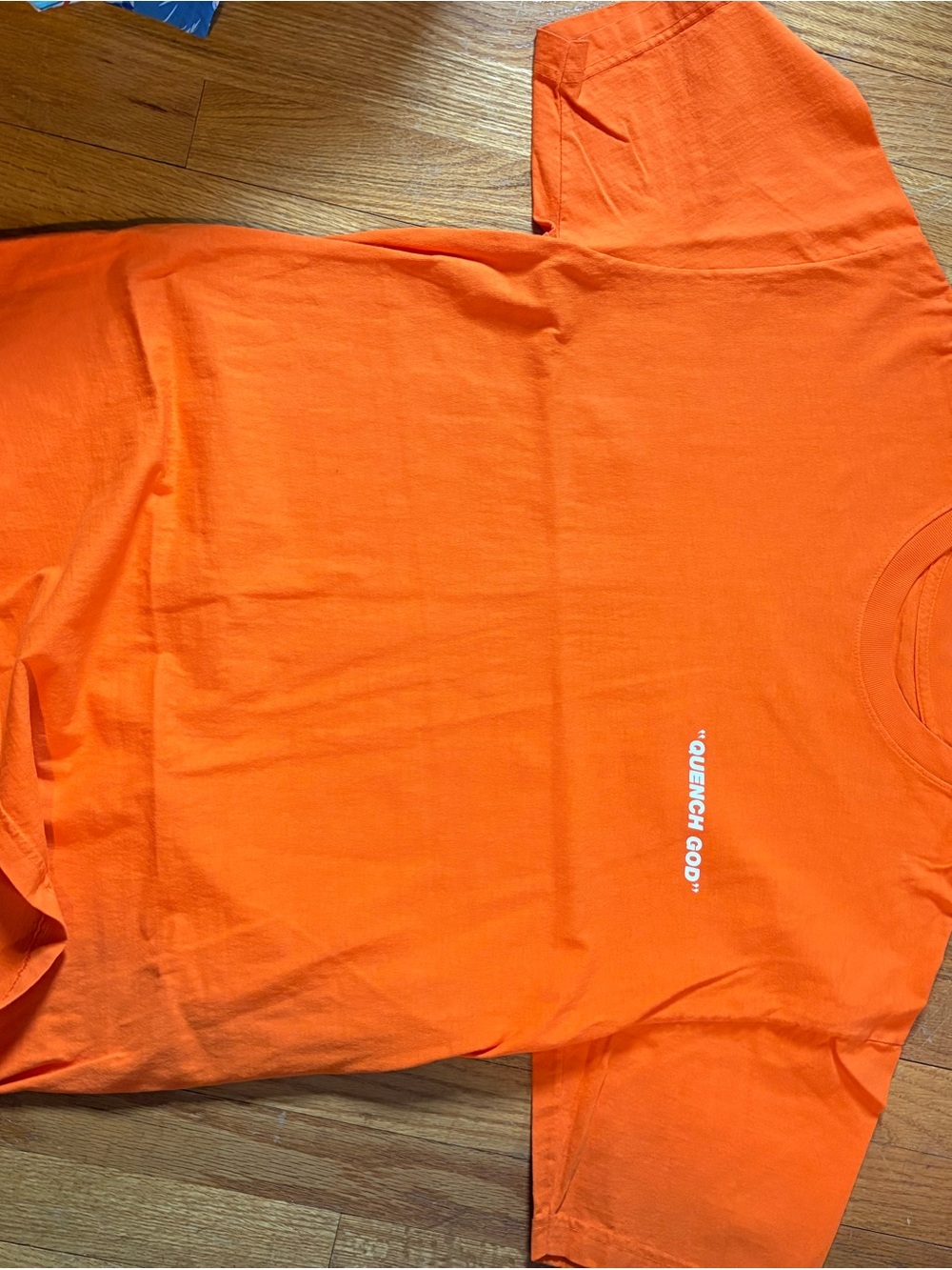 Orange Trophy Room Short-Sleeve Graphic Tee - "QUENCH GOD"